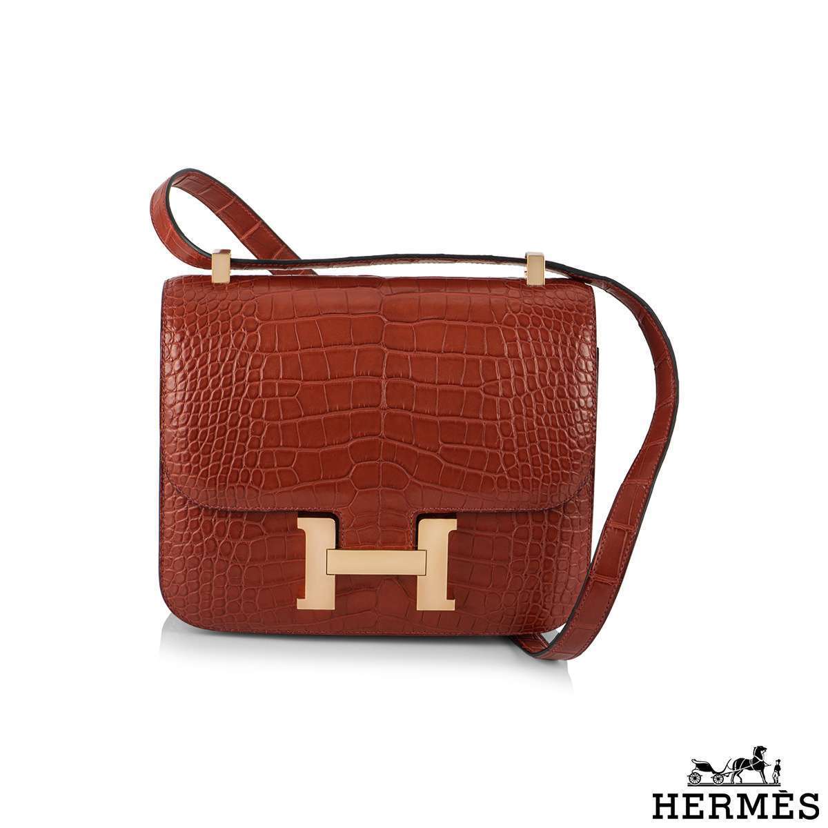 Herm�s Constance 24 Rouge Alligator Mississippi Matte RGHW